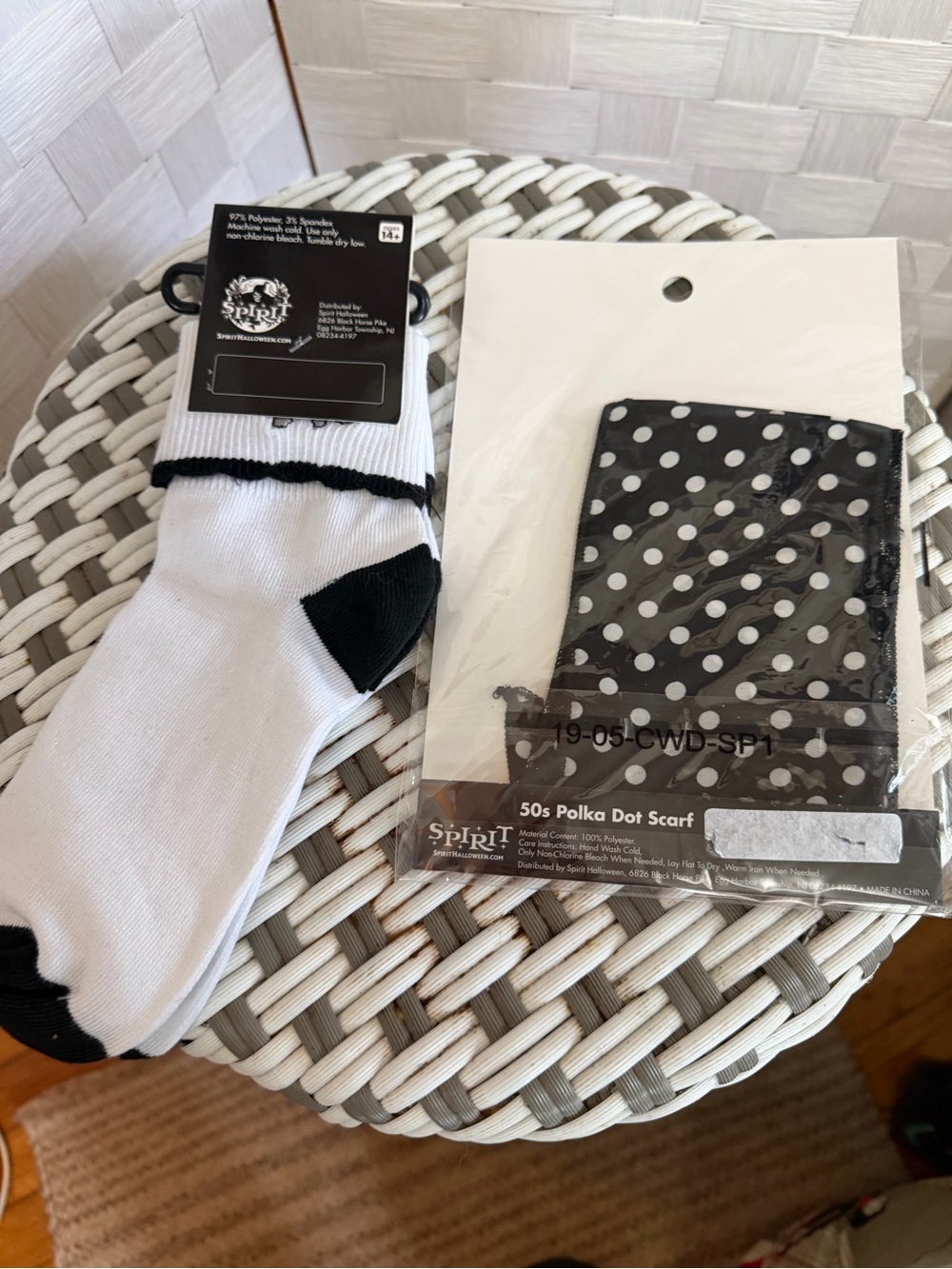 Spirit White and Black Poodle Kids Socks - Picture 2 of 2